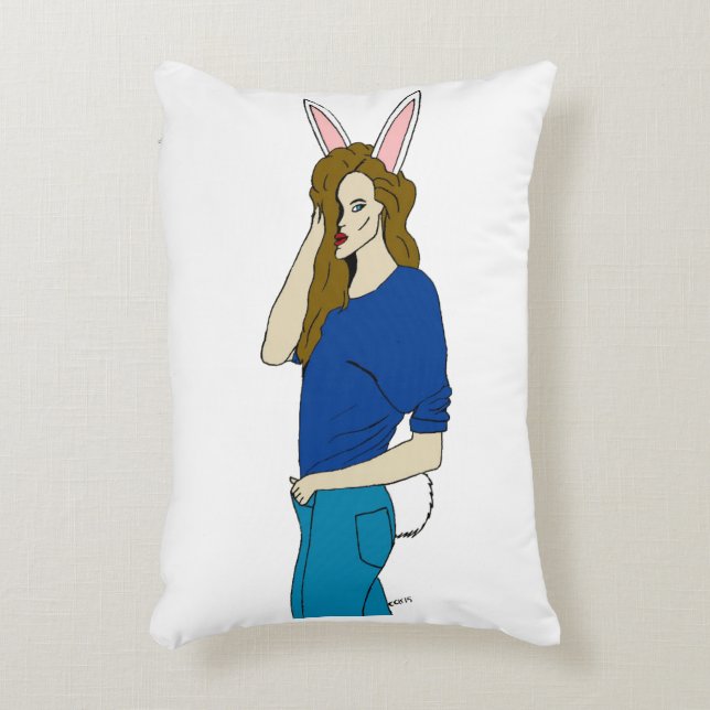 bunnygirl  accent pillow (Front(Vertical))