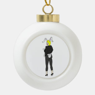 bunnygirl      ceramic ball christmas ornament