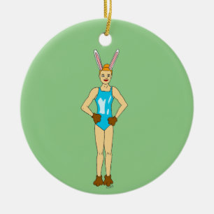 bunnygirl   ceramic ornament