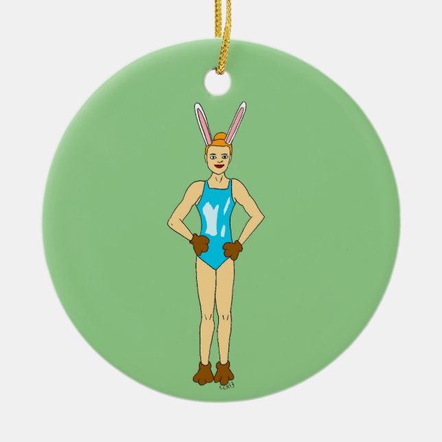 bunnygirl   ceramic ornament (Front)