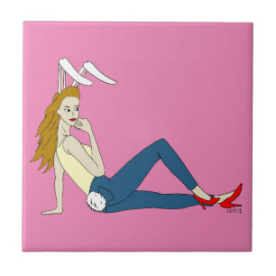 bunnygirl ceramic tile