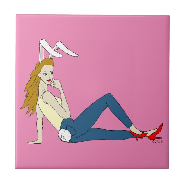 bunnygirl ceramic tile (Front)