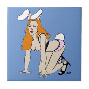 bunnygirl ceramic tile