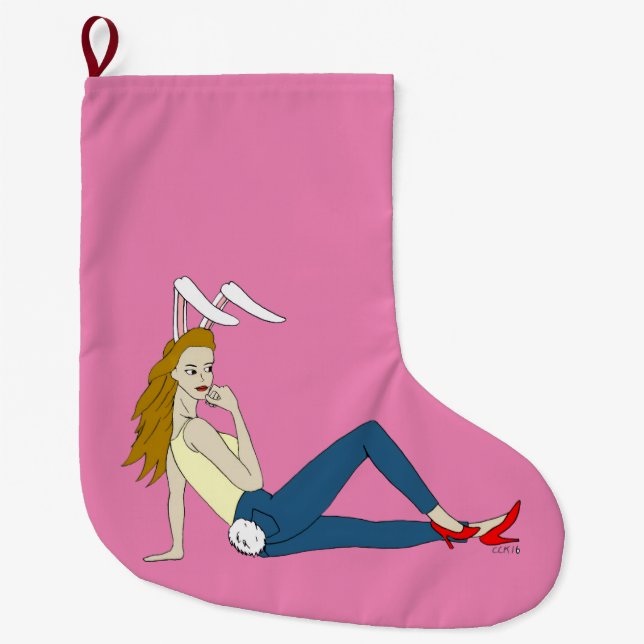 bunnygirl  large christmas stocking (Front)