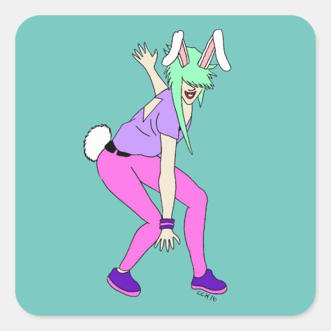 bunnygirl    square sticker (Front)