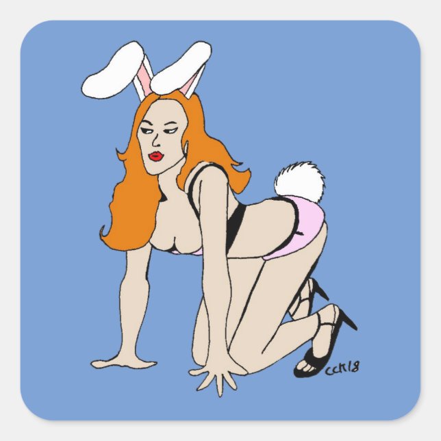 bunnygirl  square sticker (Front)