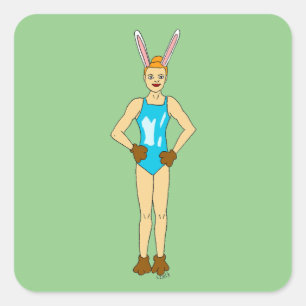 bunnygirl  square sticker