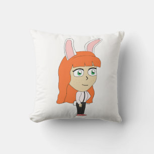 bunnygirl throw pillow