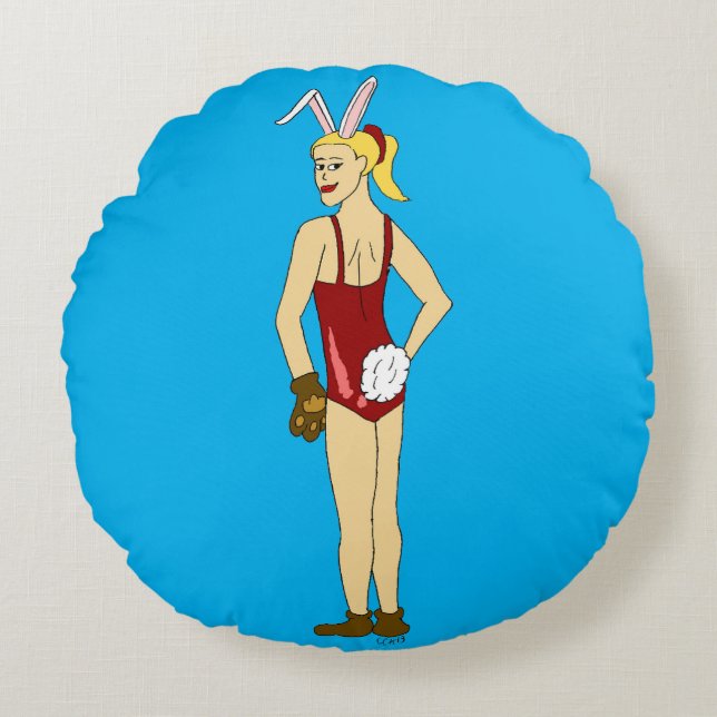 bunnygirl  throw pillow (Front)