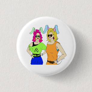 bunnygirls    1 inch round button