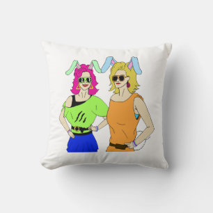 bunnygirls throw pillow