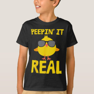Bunnyin' It Real Funny Cool Chick Bunny Chickens E T-Shirt
