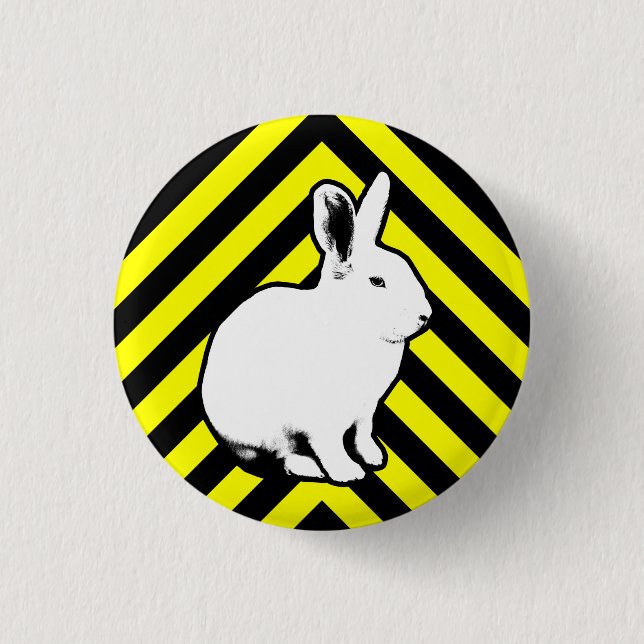 BunnyLuv Black, Yellow and Bunny Button (Front)