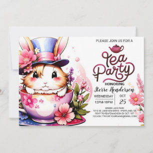 Bunny's Enchanted Tea Party Gathering Invitation