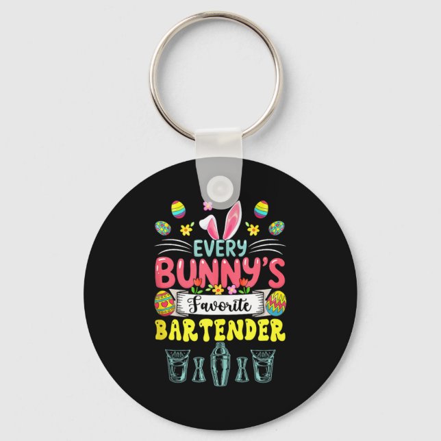 Bunny's favourite bartender easter job team huntin keychain (Front)
