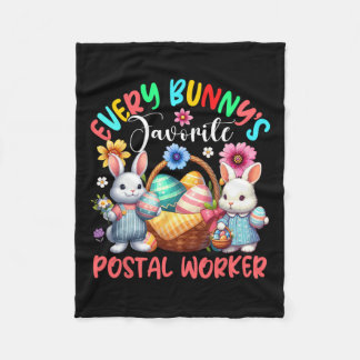 Bunny's Favourite Postal Worker Proud Job Team Eas Fleece Blanket