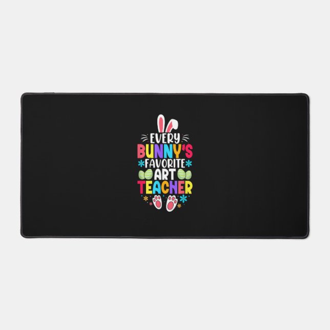 Bunny's Teacher Easter Themed Colourful Design  Desk Mat (Front)