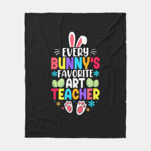 Bunny's Teacher Easter Themed Colourful Design Fleece Blanket