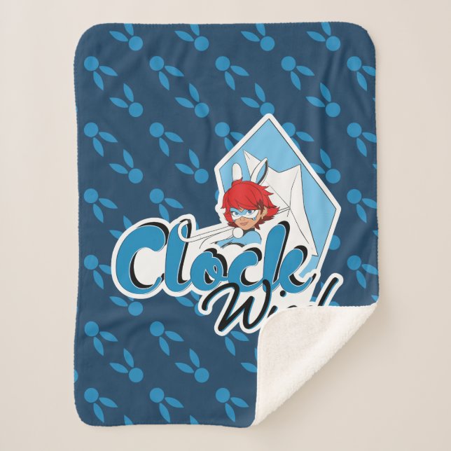 Bunnyx | Clock Wise! Sherpa Blanket (Front)
