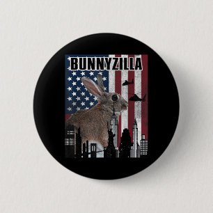 Bunnyzilla Bunny 2 Inch Round Button