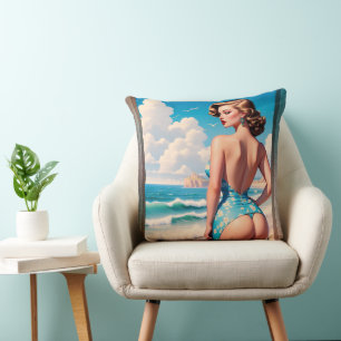 Buns Need Sun Too AI Concept Art by Xzendor7 Throw Pillow