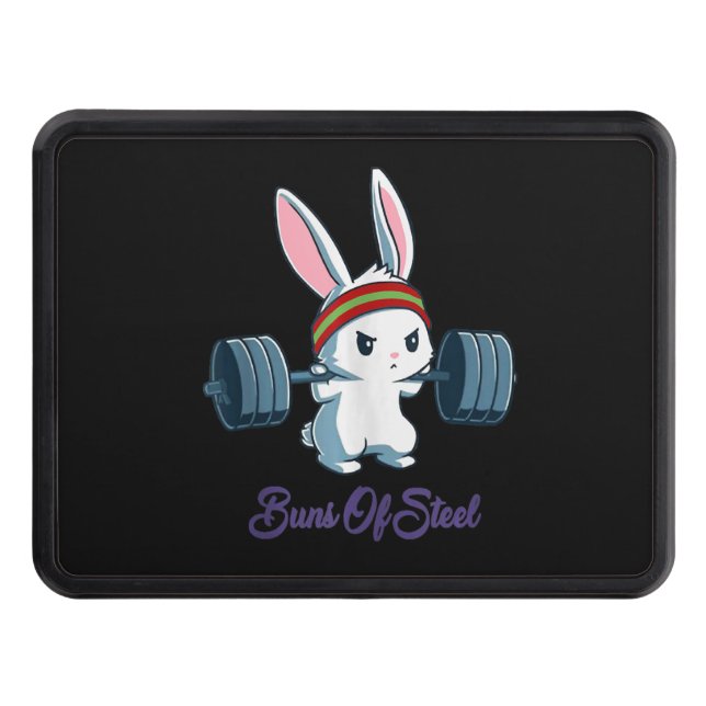 Buns Of Sl Ness Rabbit Bunny Lover Gym Workout Trailer Hitch Cover (Front)