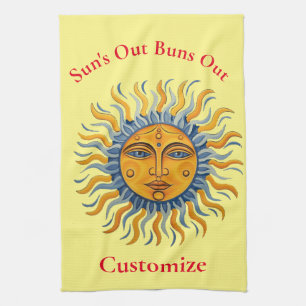 Buns Out Bikini Beach Girl Thunder_Cove Kitchen Towel