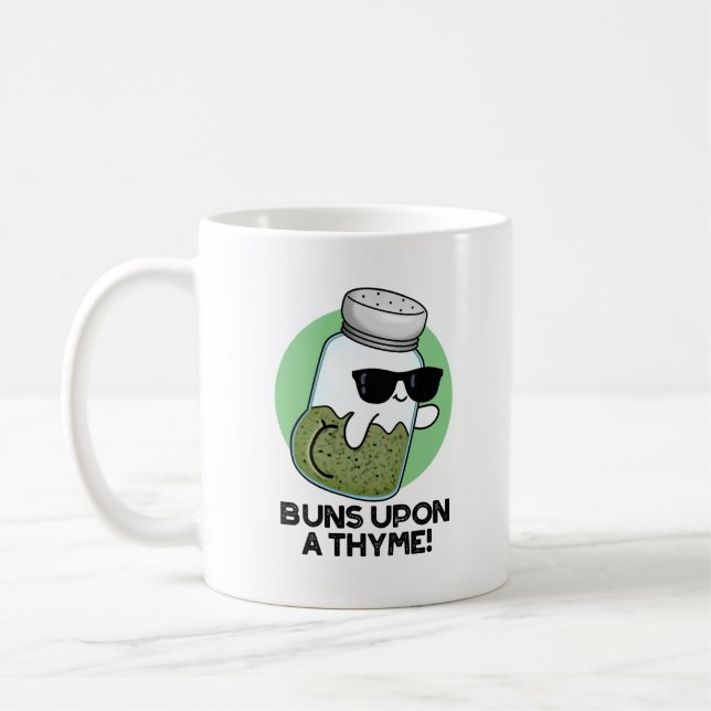 Buns Upon A Thyme Funny Herb Pun  Coffee Mug (Left)