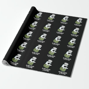 Buns Upon A Thyme Funny Herb Pun Dark BG Wrapping Paper