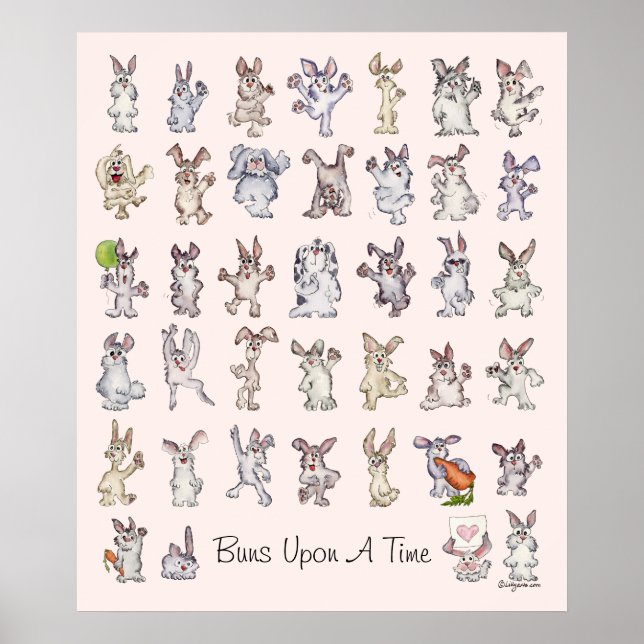 Buns Upon A Time Kids Room Rabbit Poster Print (Front)