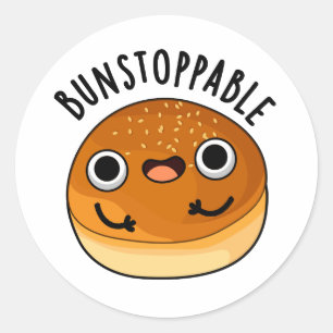 Bunstoppable Funny Bun Pun  Classic Round Sticker