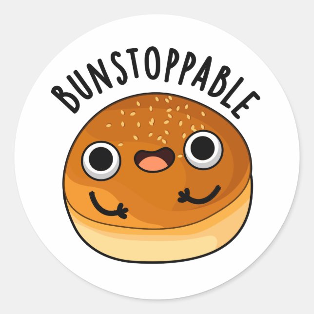 Bunstoppable Funny Bun Pun  Classic Round Sticker (Front)