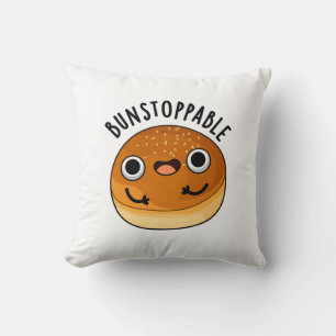 Bunstoppable Funny Bun Pun Throw Pillow