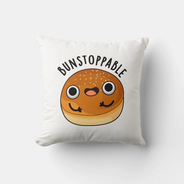 Bunstoppable Funny Bun Pun  Throw Pillow (Front)