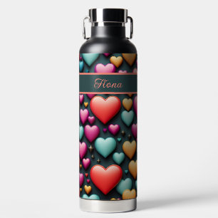 Bunte 3D Herzen Muster Water Bottle