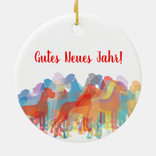 Bunte Doggen Weihnachtsanhänger Ceramic Ornament