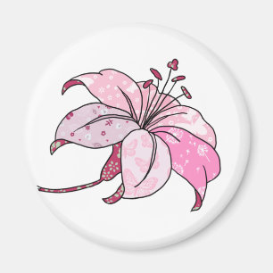 bunte Lilie Keramik Magnet