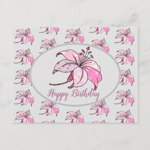 bunte Lilie Postkarte Postcard