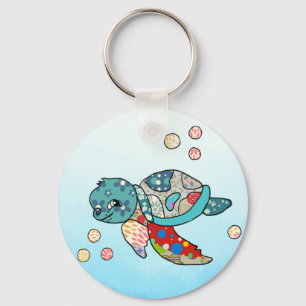 bunte Wasserschildkröte   Keychain