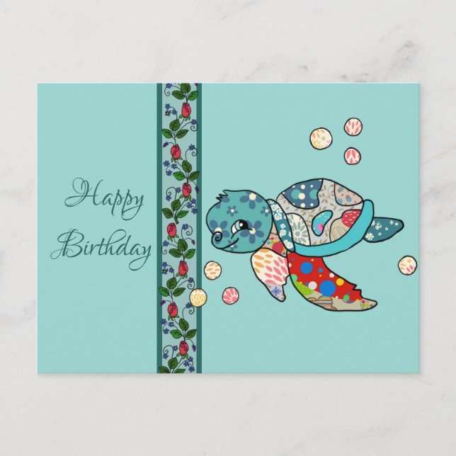 bunte Wasserschildkröte Postcard (Front)