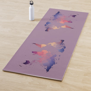 Bunte Weltkarte mit Dreiecksmuster Yoga Mat