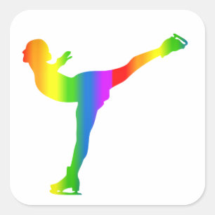 Bunter Eiskunstlauf Regenbogen Sticker