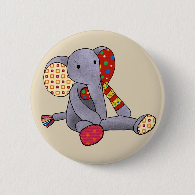 bunter Elefant  2 Inch Round Button (Front)