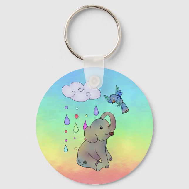 Bunter Elefant  Keychain (Front)
