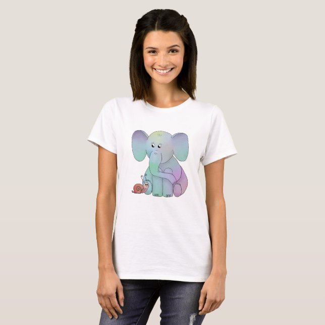 Bunter Elefant with Snail T-Shirt (Front Full)