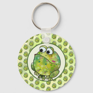 Bunter Frosch Postkarte Schlüsselanhänger Keychain
