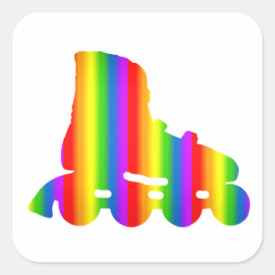 Bunter Inline Skate Regenbogen Sticker