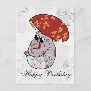 bunter Pilz Postcard