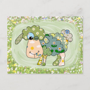 Buntes Schaf Postkarte Postcard