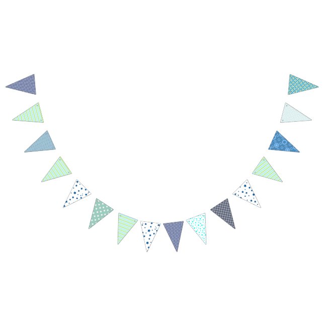 Bunting - Blue Green and White Bunting Bunting Flags (All)